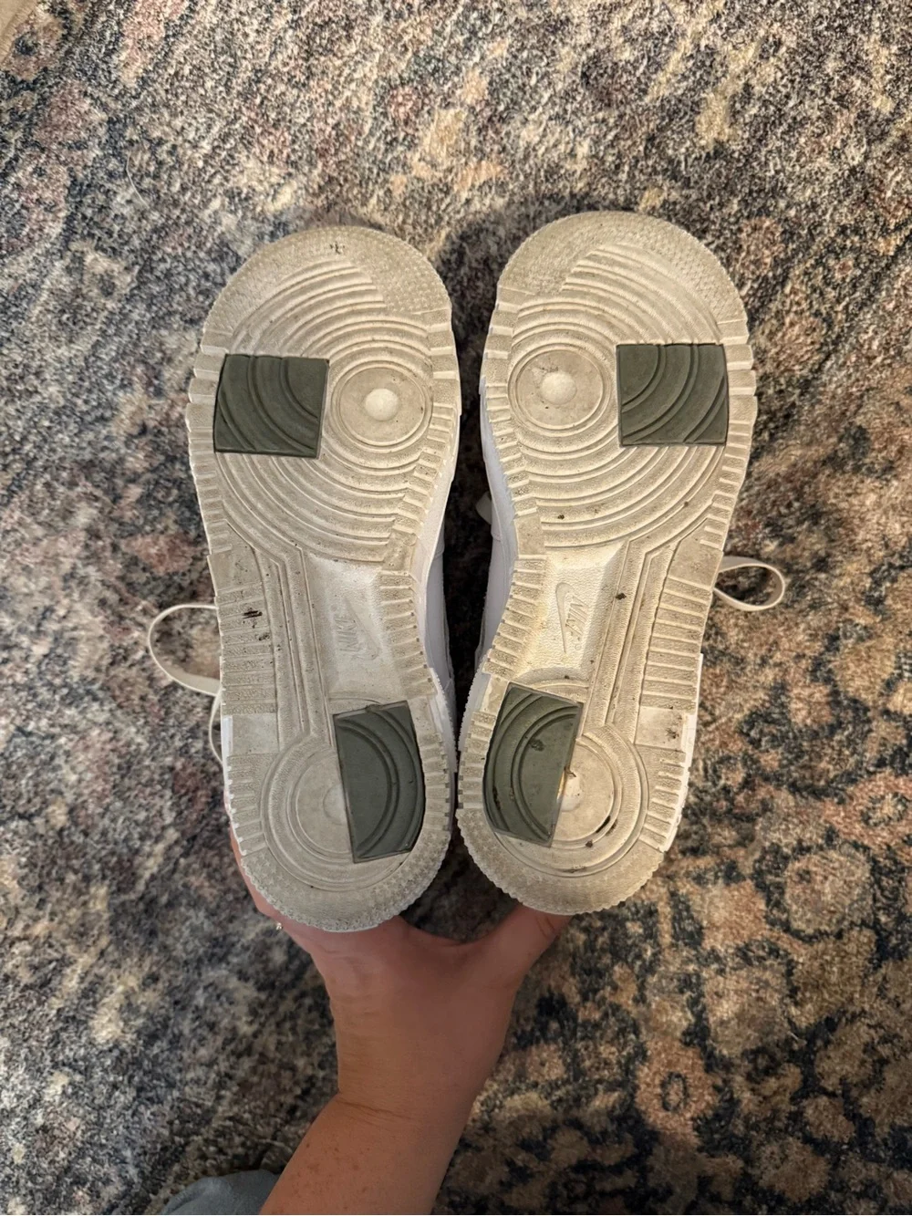 Nike Women’s Air Force Ones—White Sneakers with Zebra Swoosh Accent